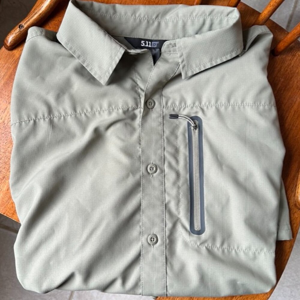 5.11 Tactical Marksman Men's Short Sleeve Shirt, UPF50, EUC, L